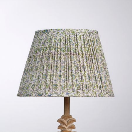 White Green Block Print Empire Lampshade Large
